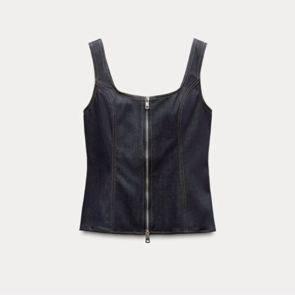 NWT ZARA ZIPPERED DARK DENIM TANK TOP
ZW COLLECTION - Picture 12 of 12